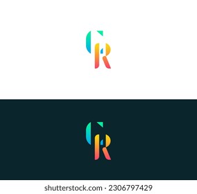 Letters CR, RC joint logo icon vector element.