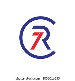 letters cr7 with arrow circle logo vector