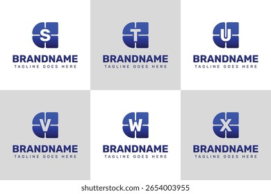 Letters CS CT CU CV CW CX Technology Logo Set, symbolizing innovation, progress, and smart solutions