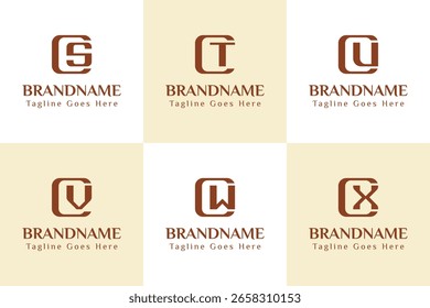 Letras CS CT CU CV CW CX Monograma Logotipo, para CS SC CT TC CU CV VC CW WC CX XC iniciais