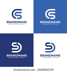 Letters CS or DS Monogram Logo, suitable for any business with CS, SC, DS, or SD initials