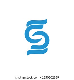 letters cs linked curves wavy logo vector