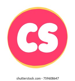 Letters CS. Logo concept. Badge, mark, symbol, icon vector illustration on white background.