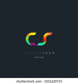 Letters CS, C&S logo, multi colour letters icon vector template.

