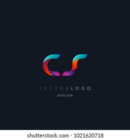 Letters CS, C&S logo, multi colour letters icon vector template.


