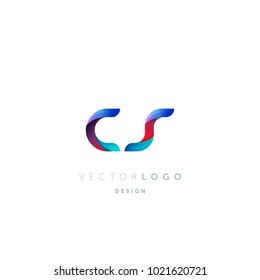 Letters CS, C&S logo, multi colour letters icon vector template.

