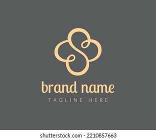 Letters CS or SC line logo design. Luxury elegant style. Premium business logotype. Logo for shop fabric, silk, yarn, sewing, knitting, textile. Company identity of Fashion, Tailor, Craft, Nature. 
