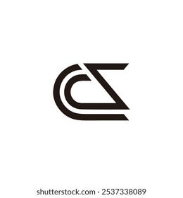 letras cs listras simples linha geométrica logotipo vetor 