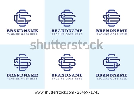 Letters CSC SCC CCS CSS SCS SSC Monogram Logo Set, suitable for any brand