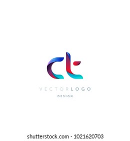 Letters CT, C&T logo, multi colour letters icon vector template.

