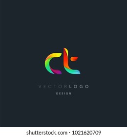 Letters CT, C&T logo, multi colour letters icon vector template.

