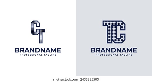 Letras CT y TC Punto Monograma Logo, Adecuado para negocios con iniciales CT o TC