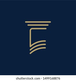 Letters CT or TC logo monogram in pillar, thin lines initials, linear combination two letters T and C