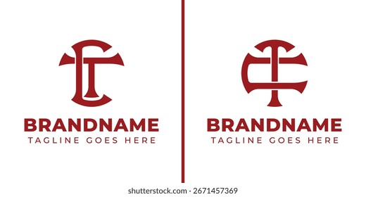 Buchstaben CT und TC Monogram Logo, geeignet für Geschäfte mit TC oder CT Initialen