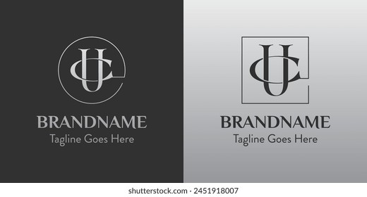 Buchstaben CU In Kreis und Quadrat Logo Set, für Unternehmen mit CU oder UC Initialen