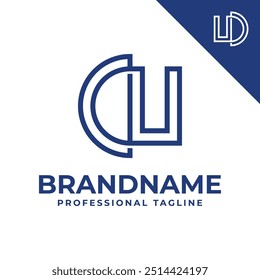 Letras CU ou DU Monogram Logo Set, para qualquer negócio com iniciais CU, UC, DU ou UD