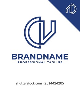 Letras CV ou DN Monogram Logo, para qualquer negócio com iniciais CV, VC, DN ou ND