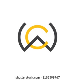 Letters Cw Linked Logo Vector