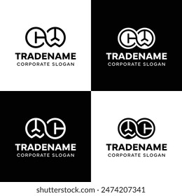 Letters CW and WC Infinity Logo, suitable for business with CW or WC related to Eternity