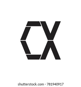 letters cx geometric design logo vector
