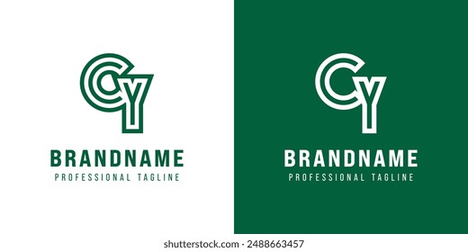 Letters CY Monogram Logo, suitable for any business with YC or CY initials