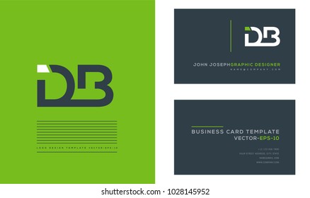 Letters D B, D & B joint logo icon with business card vector template.
