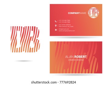 Letters D B Logo icon with Business Card Template Vector.