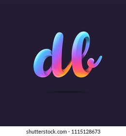 Letters D B logo, multi colour letters icon vector template.