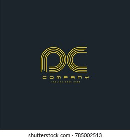 Letters D & C joint logo icon. Stroke letter vector element.
