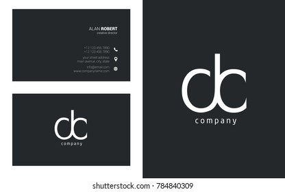 Letters D C Logo Icon with Business Card Template Vector.
