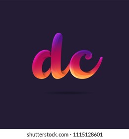 Letters D C logo, multi colour letters icon vector template.