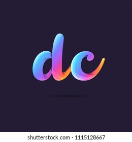 Letters D C logo, multi colour letters icon vector template.
