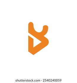 letters d deer head simple doodle logo vector