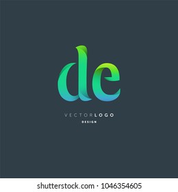 Letters D E joint logo icon vector element.