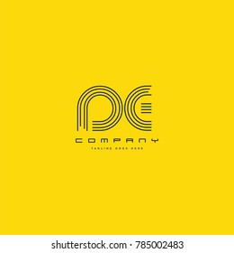 Letters D & E joint logo icon. Stroke letter vector element.
