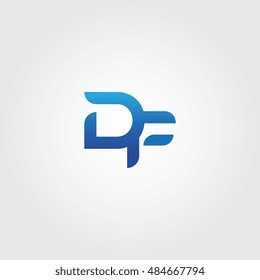 The letters D and F combined Icon Logo Templates. DF Initial Vector Design Element For Download