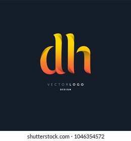 Letters D H joint logo icon vector element.
