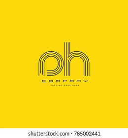 Letters D & H joint logo icon. Stroke letter vector element.
