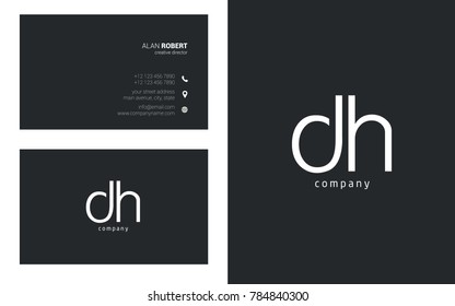 Letters D H Logo Icon with Business Card Template Vector.
