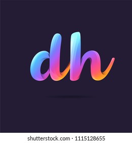 Letters D H logo, multi colour letters icon vector template.