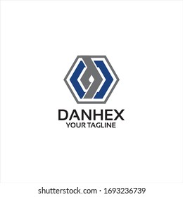 Buchstaben d hexa - Logo-Vorlage