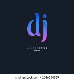 Letters D J joint logo icon vector element.