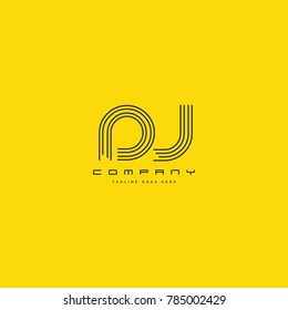 Letters D & J joint logo icon. Stroke letter vector element.
