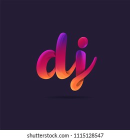 Letters D J logo, multi colour letters icon vector template.