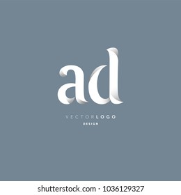 Letters A D joint logo icon vector element.
