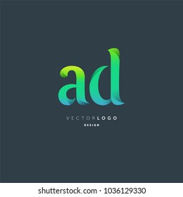 Letters A D joint logo icon vector element.
