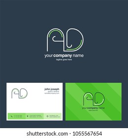 Letters A D, A & D joint logo icon with business card vector template.
