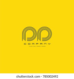 Letters D & D joint logo icon. Stroke letter vector element.
