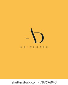 Letters A D joint logo icon vector element.
