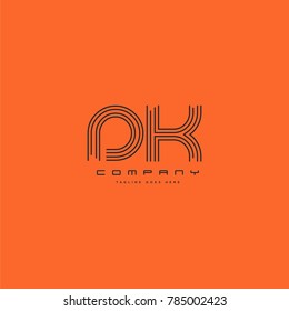 Letters D & K joint logo icon. Stroke letter vector element.
